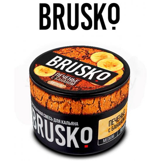 BRUSKO, 50 Г, ПЕЧЕНЬЕ С БАНАНОМ, MEDIUM