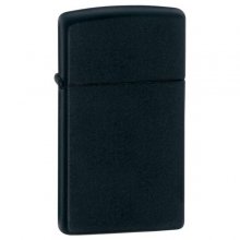 Зажигалка бензиновая Zippo slim 1618 узкая Black Matte матовая (США)