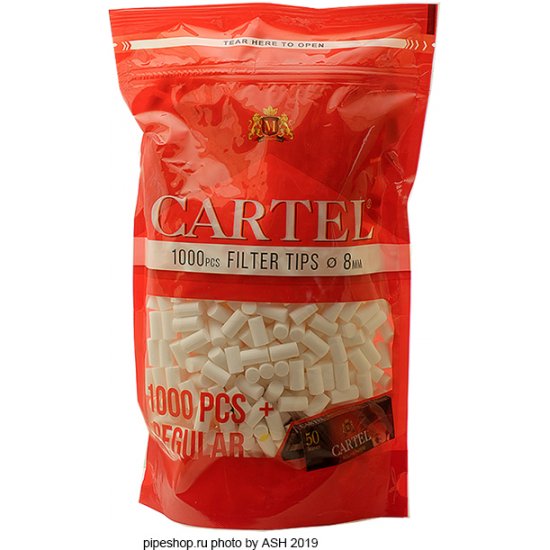 Фильтры для самокруток CARTEL Tips Regular 1000 8мм/бумага Red