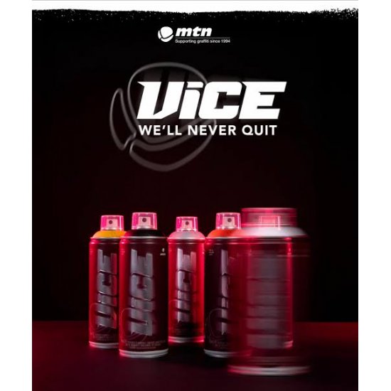 MTN VICE — это линейка аэрозольной краски высокого давления от испанского бренда Montana Colors, созданная специально для стрит-арта и бомбинга.